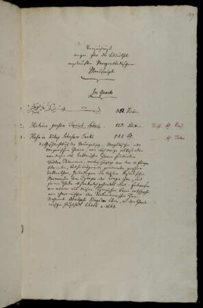 Verzeichniß einiger für die Bibliothek angekauften Morgenländischen Manuscripte.