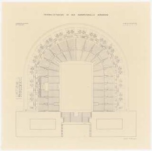Fußballstadion in der Kongresshalle, Nürnberg: Grundriss 1.OG (Mittelring), ca. 1:625