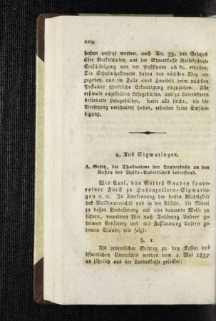 Aus Sigmaringen : [Schulnachrichten]