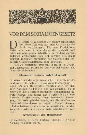 Vor dem Sozialistengesetz
