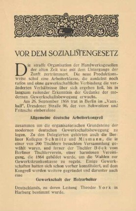 Vor dem Sozialistengesetz