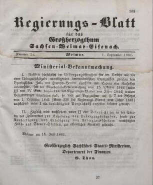Nr. 14 : 1. September 1861