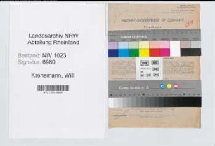 Entnazifizierung Willi Kronemann , geb. 27.01.1905 (Kriminalsekretaer)