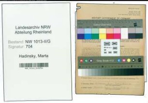 Entnazifizierung Marta Hadinsky , geb. 31.10.1911 ()