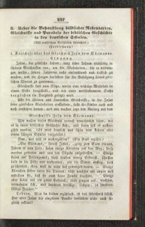Ueber die Behandlung biblischer Redensarten, Gleichnisse und Parabeln der biblischen Geschichte in den deutschen Schulen : (mit praktischen Beilspielen beleuchtet) ; (Fortsetzung)