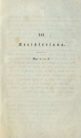 III. Kreisleriana