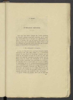 Étymologies Bretonnes