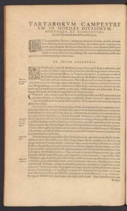 Tartarorum Campestrium, In Hordas Divisorum, Morumque Et Consvetudinis vitae eorundem brevissima descriptio.