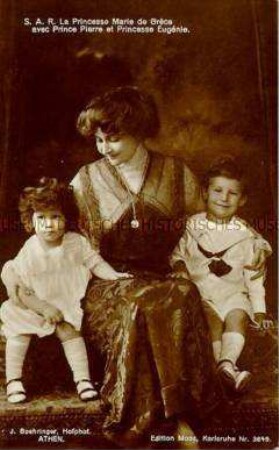 Marie von Griechenland mit ihren Kindern