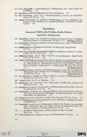 Ostasiatica. Chinesische Frühkeramik, Porzellan, Plastik, Bronzen, Japanisches Kunstgewerbe (Nr. 560-634)