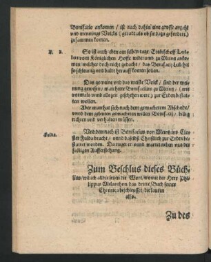 Zum Beschluß dieses Büchlins ...