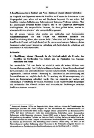 4. Konfliktszenarien in Zentral- und Nord-Benin auf lokaler Ebene: Fallstudien