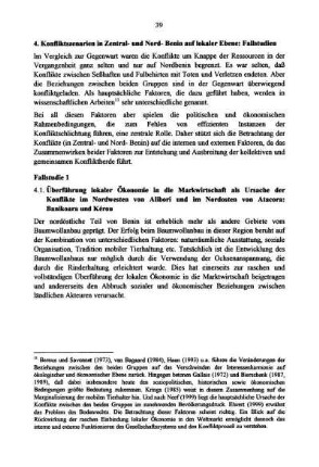 4. Konfliktszenarien in Zentral- und Nord-Benin auf lokaler Ebene: Fallstudien