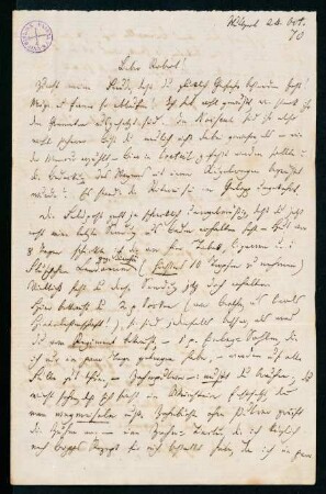 Brief vom 24. Oktober 1870