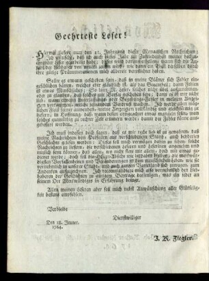 Geehrter Leser!