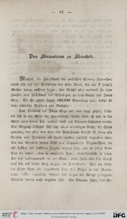 Das Mausoleum zu Musched
