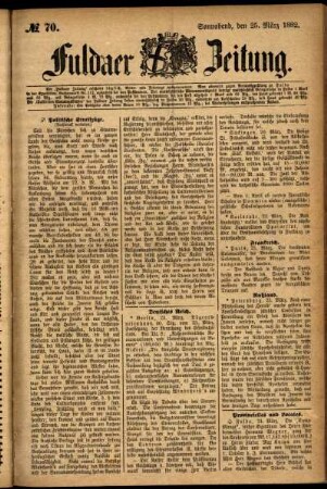 Ausgabe vom Samstag, den 25. März 1882.