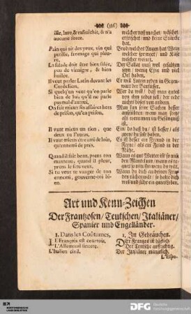 Art und Kenn-Zeichen Der Frantzosen/ Teutschen/ Italiäner/ Spanier und Engelländer.