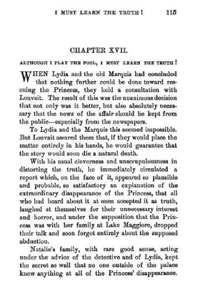 Chapter XVII. Although I Play The Fool, I Must Learn The Truth!