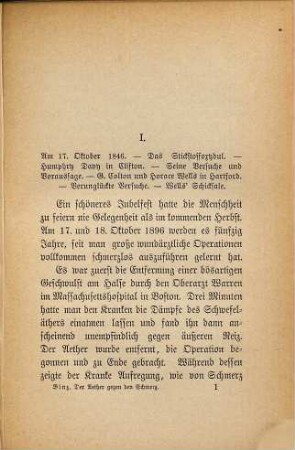 Der Aether gegen den Schmerz : Ein fünfzigjähriges Jubiläum. Sonderabdruck aus der "Deutschen Revue", herausgegeben von Richard Fleischer