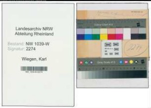 Entnazifizierung Karl Wiegen , geb. 00.00.0000 ()