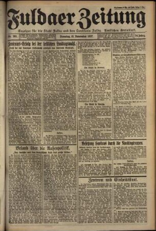 Ausgabe vom Dienstag, den 15. November 1927.