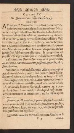Cap. IX. De Quantitate, [...]