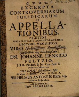 Excerpta Controversiarum Iuridicarum De Appellationibus