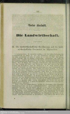 Vierter Abschnitt. Die Landwirthschaft