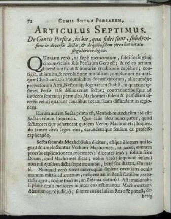 Articulus Septimus.
