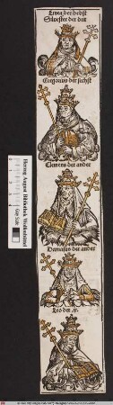 Linea der Bebst; Silvester der Drit, Gregorius der Sechst, Clemens der Ander, Leo der.IX.