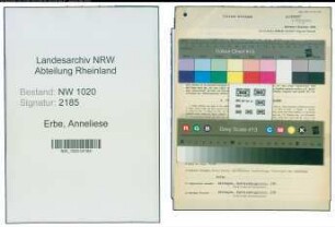 Entnazifizierung Anneliese Erbe , geb. 09.08.1921 (Verwaltungsangestellte)