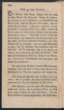 Reise zu dem Brocken