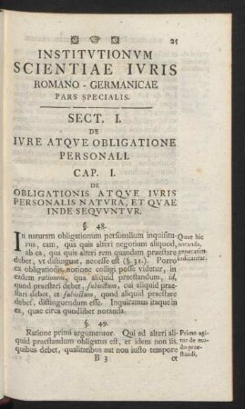 Institutionum Scientiae Iuris Romano-Germanicae Pars Specialis.