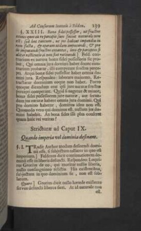 Stricturae ad Caput IX. - XIII.