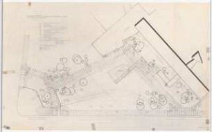 Hansaviertel Grünflächen Hansaplatz. Interbau Berlin 1957: Grünflächen und Außenanlagen, Plattenverlegung um den Hansaplatz 1:200, Lichtpause von Inv.Nr. HH 0502,022