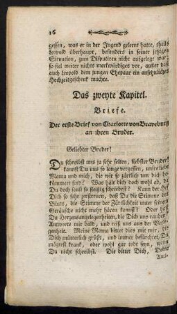 Das zweyte Kapitel. Briefe.