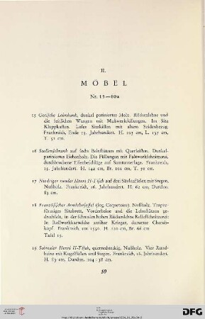 II. Möbel (Nr. 15-80)