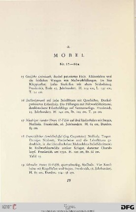 II. Möbel (Nr. 15-80)