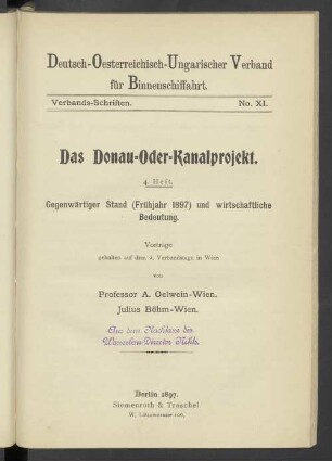 H. 4: Gegenwärtiger Stand (Frühjahr 1897) und wirtschaftliche Bedeutung : Vorträge gehalten auf dem 2. Verbandstage in Wien