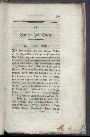 XV: Von der Insel Ceylon.