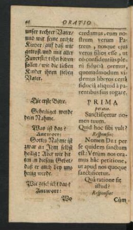 Oratio Dominica. Die erste - siebende Bitte ...