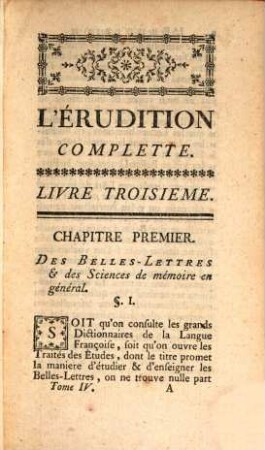L' Érudition Universelle, Ou Abrégée De Toutes Sciences, Des Beaux-Arts Et Des Belles-Lettres. 4