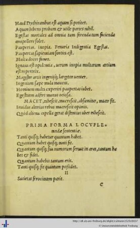 Prima Forma Locupletandæ Sententiæ.