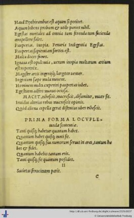 Prima Forma Locupletandæ Sententiæ.
