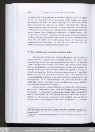 IV. Der republikanisch verstandene «Goldene Apfel»