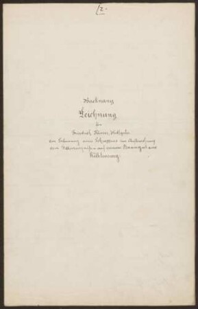 Häuser, Friedrich, Lederfabrikant Bau eines Schuppens