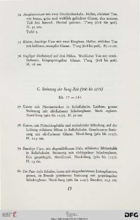 Steinzeug der Sung-Zeit (Nr. 77-142)