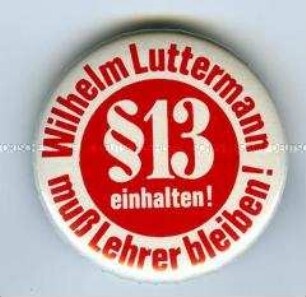 Gegen das Berufsverbot des Lehrers Wilhelm Luttermann