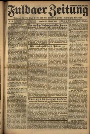 Erste Ausgabe vom Samstag, den 23. Februar 1929.